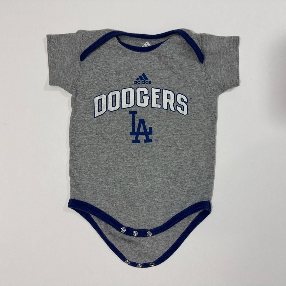 adidas Dodgers Kids Bodysuits in Gray and Navy - Picture 6 of 8